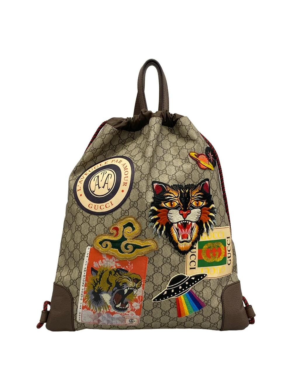 Gucci Angry Cat Beige Dark Brown Pvc #372110G93B